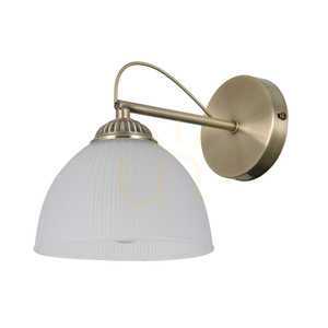 Italux Moreti E27 Wall Light Antique Brass Finish, White Opal WL-40623-1-AB small 0