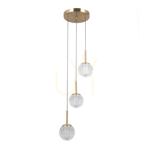 Check Italux Padri Gold 3-Light G9 Pendant Light PND-40827-3-HBR-CL