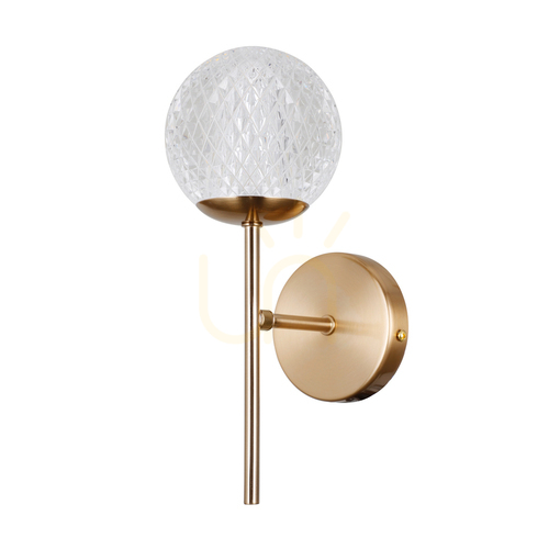 Check Italux Padri Gold Acrylic G9 LED Wall Sconce WL-40827-1-HBR-CL