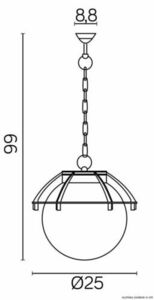 SU-MA Outdoor Pendant Light Black Patina Globe 25 cm PMMA K 1018/1/KPO small 4
