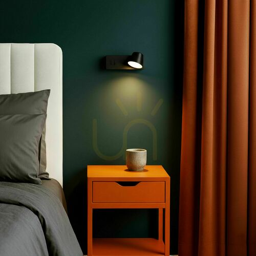 Check Rendl AMADEUS R14522 black LED wall reading light with backlighting, 4+6 W 3000 K