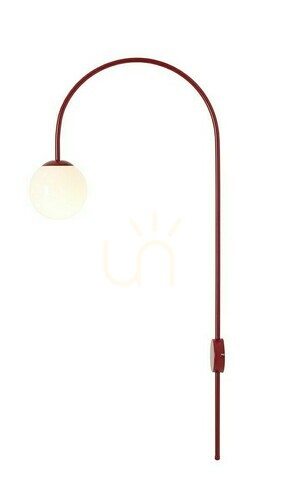 Check Wall lamp Aldex Una Red Wine 1116C15 metal glass red 1x10W