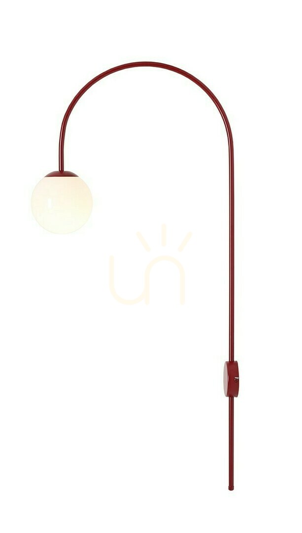Wall lamp Aldex Una Red Wine 1116C15 metal glass red 1x10W