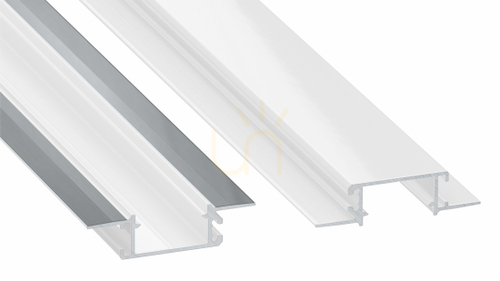 Check LED profile LUMINES type ZATI white lacquered without perforation 1 m