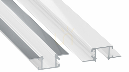 Check LED profile LUMINES type MONO white lacquered without perforation 2 m
