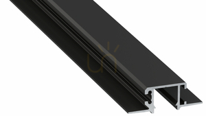 LUMINES MONO black lacquered LED profile without perforations 2.02 m small 0