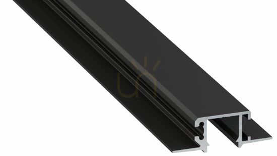LED profile LUMINES type MONO black lacquered full without perforation 2 m