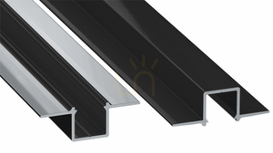 LED profile LUMINES type GAUDI black lacquered without perforation 2 m small 0