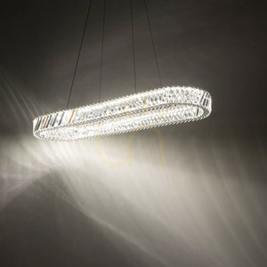 Nowodvorski LUXORA OVAL LED 11707 crystal chandelier nickel 40 W 120 cm small 2