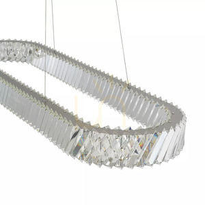 Nowodvorski LUXORA OVAL LED 11707 crystal chandelier nickel 40 W 120 cm small 5