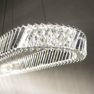 Nowodvorski LUXORA OVAL LED 11707 crystal chandelier nickel 40 W 120 cm small 7
