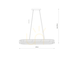 Nowodvorski LUXORA OVAL LED 11707 crystal chandelier nickel 40 W 120 cm small 1