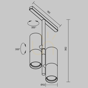ELTI DUO busbar spotlight TR005-2-2X12W3K-BW Maytoni small 8