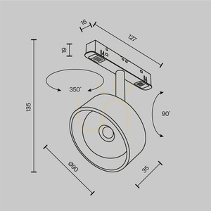 LENS busbar spotlight TR217-2-15W3K-B Maytoni small 9