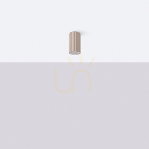 Thoro IVAR Ceiling Light, Taupe, LED 8 W 3000 K CRI 90, Fluted Tube Ø6.4 cm, DALI-2/PUSH DIMM small 1