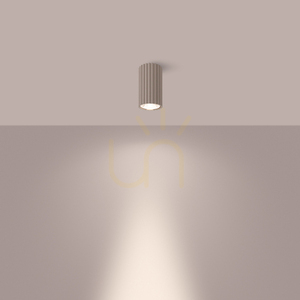 Thoro IVAR Ceiling Light, Taupe, LED 8 W 3000 K CRI 90, Fluted Tube Ø6.4 cm, DALI-2/PUSH DIMM small 2