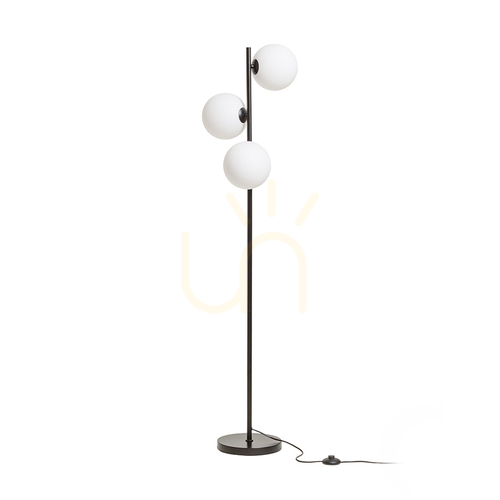 Check Rendl Etheria Black Opal Glass Floor Lamp 230 V Led G9 3x7 W.