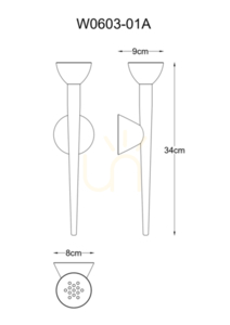Wall lamp Zuma Line BOSTON W0603-01A-F7B1 gold 1xLED small 1