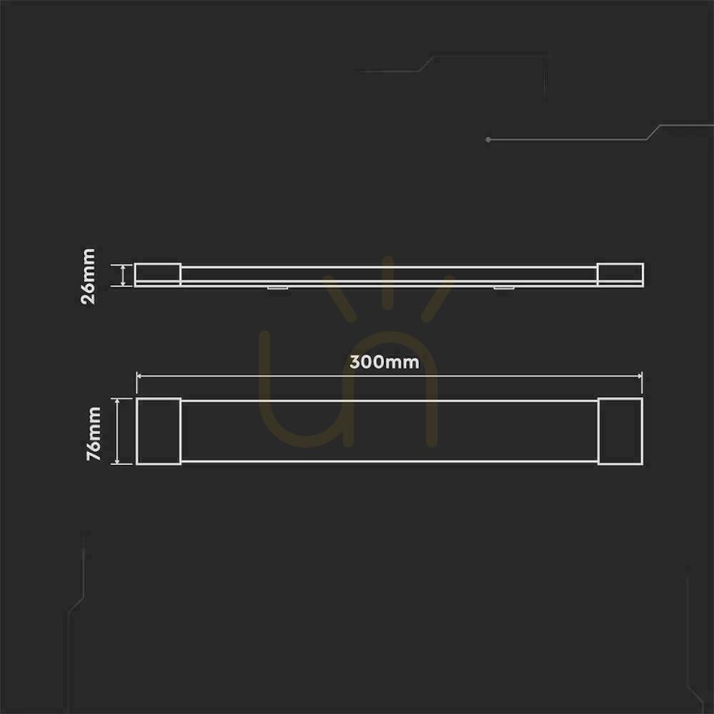 Show V-TAC 10W LED Surface-mounted linear luminaire 30cm 120Lm/W VT-8310 6500K 1200lm 3 Years Warranty V-TAC 10W LED Surface-mounted linear luminaire 30cm 120Lm/W VT-8310 6500K 1200lm 3 Years Warranty