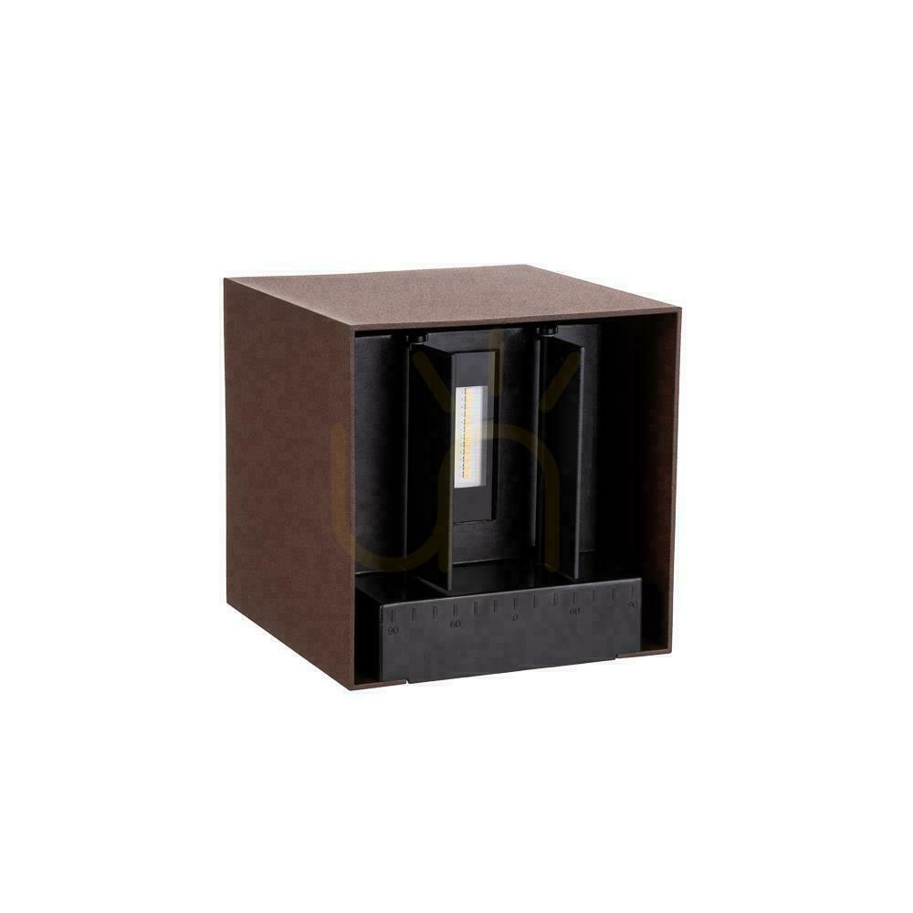 View V-TAC 9W LED COB Corten Bronze Cube 15x15cm IP65 Solar Wall Fixture VT-409CCT 3000K-4000K-5000K 800lm Motion Sensor V-TAC 9W LED COB Corten Bronze Cube 15x15cm IP65 Solar Wall Fixture VT-409CCT 3000K-4000K-5000K 800lm Motion Sensor