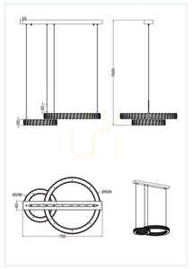 Pendant lamp Zuma Line GIRONA MD3713-2-3GT gold 1xLED 3 Pendant lamp Zuma Line GIRONA MD3713-2-3GT gold 1xLED small 3
