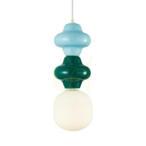 Italux Latera blue and green pendant light with white shade E14 18 cm PND-94331A-1S-MLTI small 2