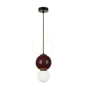 Pendant Light Italux Pieve LED burgundy ceramic and white glass 15 cm 5W 3000K PND-95221-1S-PRP small 1