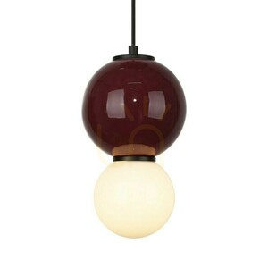Pendant Light Italux Pieve LED burgundy ceramic and white glass 15 cm 5W 3000K PND-95221-1S-PRP small 2