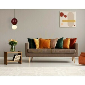 Pendant Light Italux Pieve LED burgundy ceramic and white glass 15 cm 5W 3000K PND-95221-1S-PRP small 3