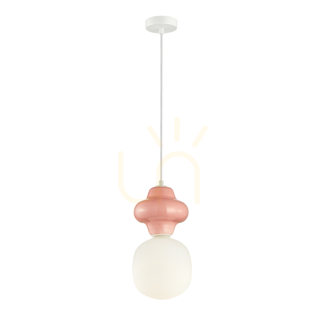 Pendant Light Italux Latera Pink Glass Ceramic E14 18 cm PND-94331-1L-PK