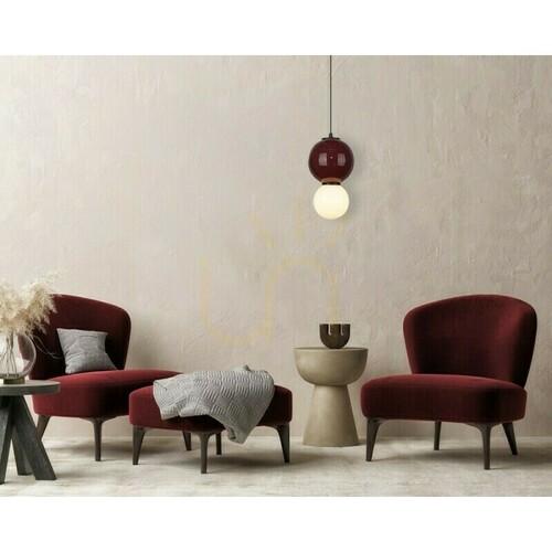 Check Italux Pieve LED Pendant Lamp Maroon 18 cm PND-95221-1M-PRP