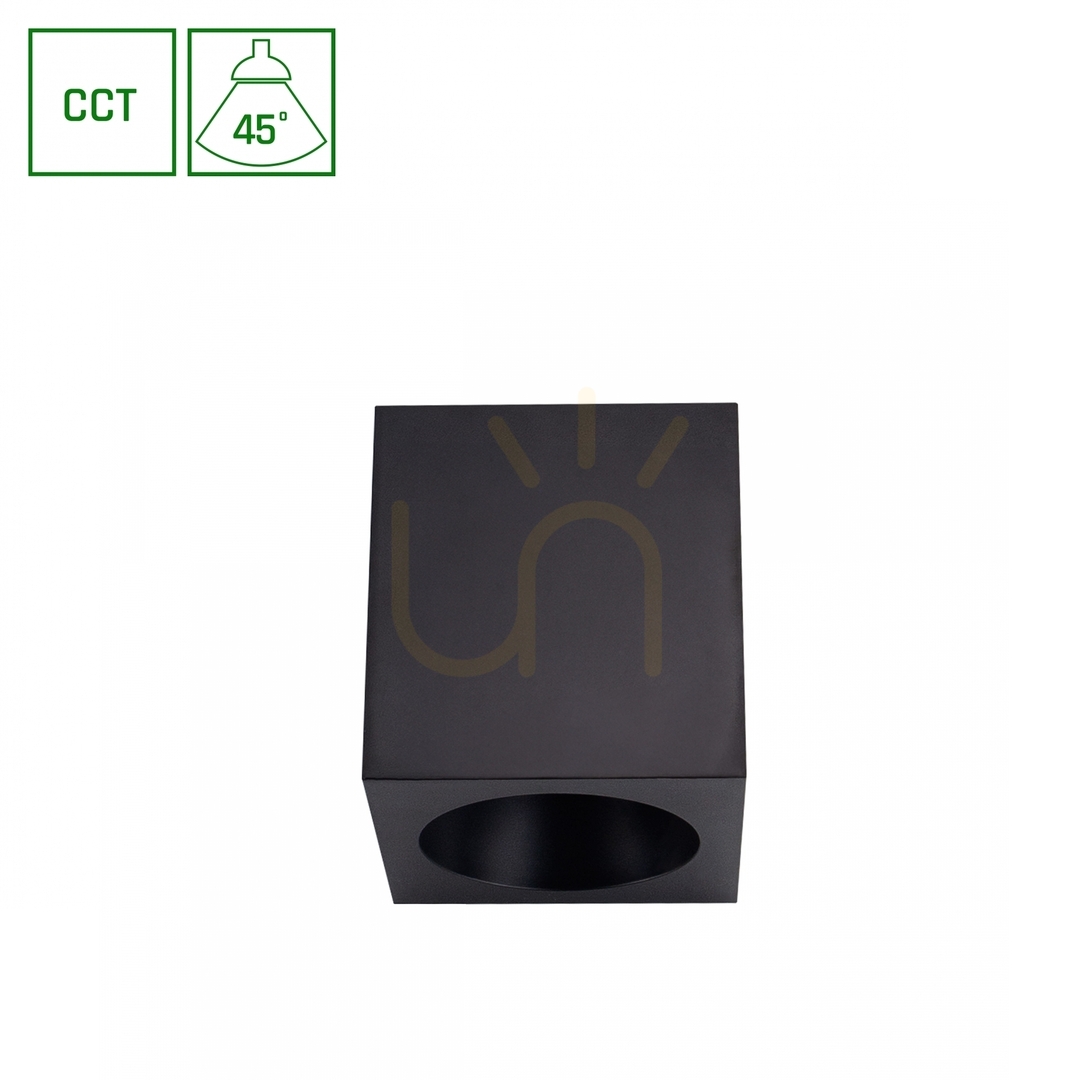 Chloe Complete Surface Mounted 7 W Cct 230 V 45 St Ip20 Ugr<19 90x90 X100 Mm Black Square