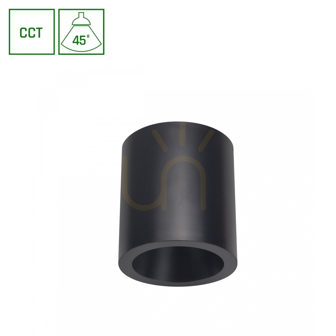 Chloe Complete Surface-mounted 7 W Cct 230 V 45 St Ip20 Ugr<19 Fi90 X100 Mm Black Round.