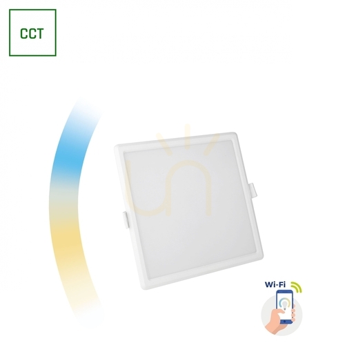 Check Algine Downlight 12 W 230 V 120st Ip20 Ik06 162x162x35mm White Square Cct+Dim Wi Fi Spectrum Smart