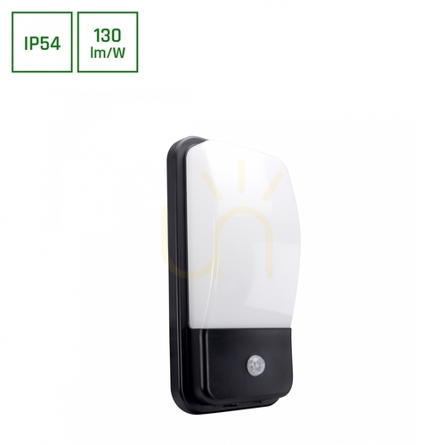 Check Enigo Led Pir 20 W Nw 230 V 180 St Ip54 300x150x86 Mm White/Black Rectangular Facade.