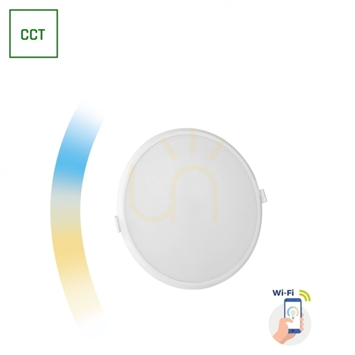 Check Algine Downlight 22 W 230 V 120st Ip20 Ik06 Fi215x38mm White Round Cct+Dim Wi Fi Spectrum Smart