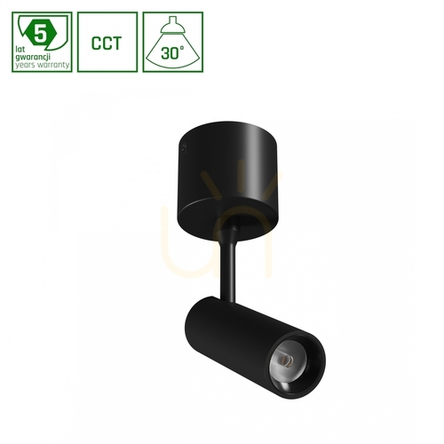 Check Spot S Surface-mounted luminaire 6 W Cct 230 V 30st Ip20 dia.35x122x184mm Black 5 Years Warranty. Spectrum