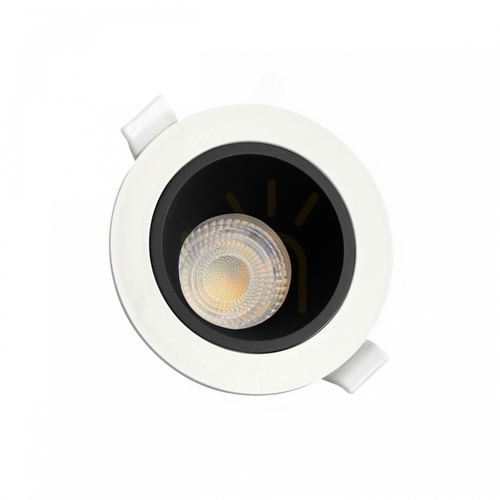 Check Fiale Core Anti Glare Gu10 Ip20 Fi95 X46 Mm White Center Black Round.