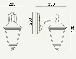 Outdoor wall lamp IP54 LONDON 481BL E27 black - premium NORLYS small 0