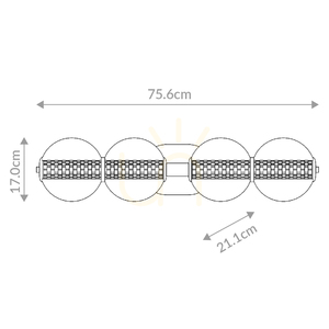 Wall lamp ATOMO - 4 light sources - Brushed gold QUINTIESSE 2 Wall lamp ATOMO - 4 light sources - Brushed gold QUINTIESSE small 2