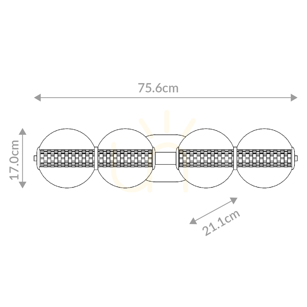 Preview Wall lamp ATOMO - 4 light sources - Brushed gold QUINTIESSE Wall lamp ATOMO - 4 light sources - Brushed gold QUINTIESSE