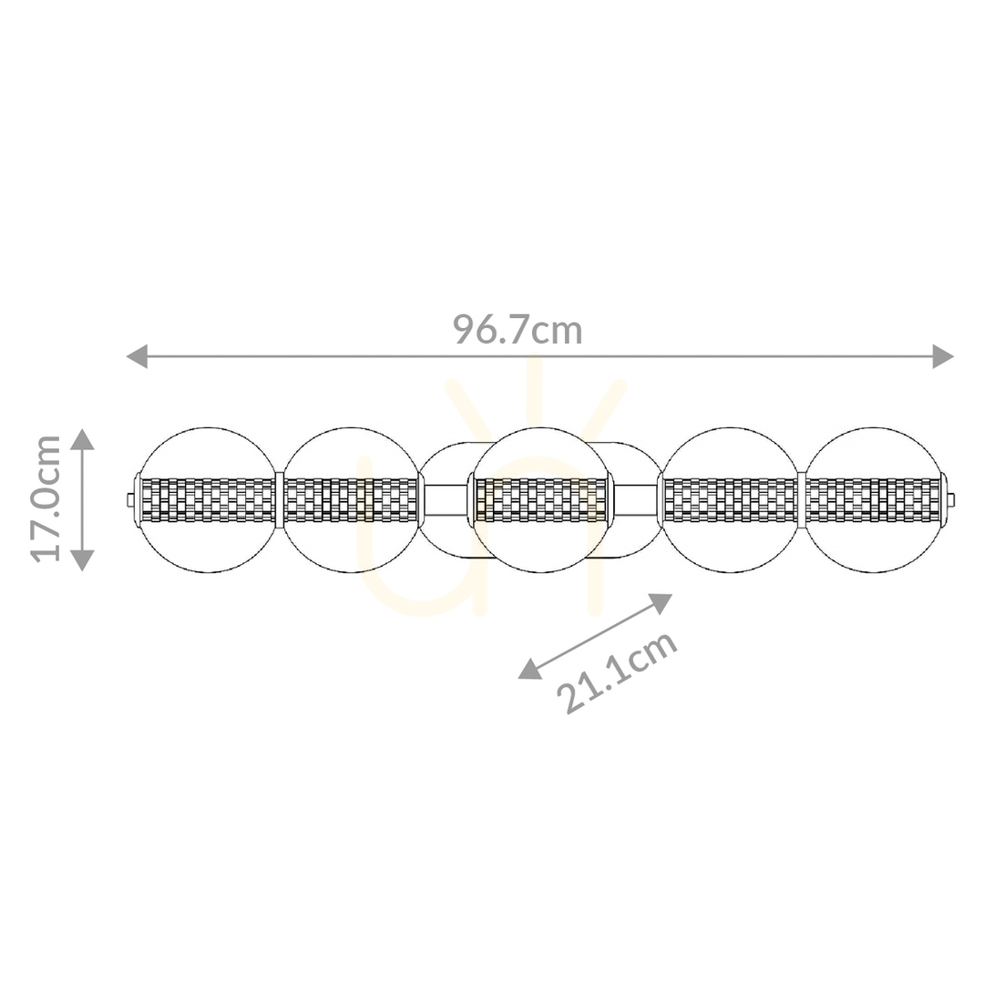 Preview ATOMO wall lamp - 5 light sources - Brushed gold QUINTIESSE ATOMO wall lamp - 5 light sources - Brushed gold QUINTIESSE