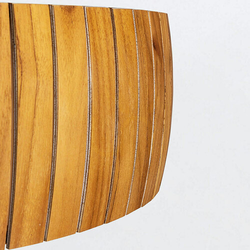 Check Quintiesse Barrel LED Flush Mount, Teak Veneer, Ø 50 cm