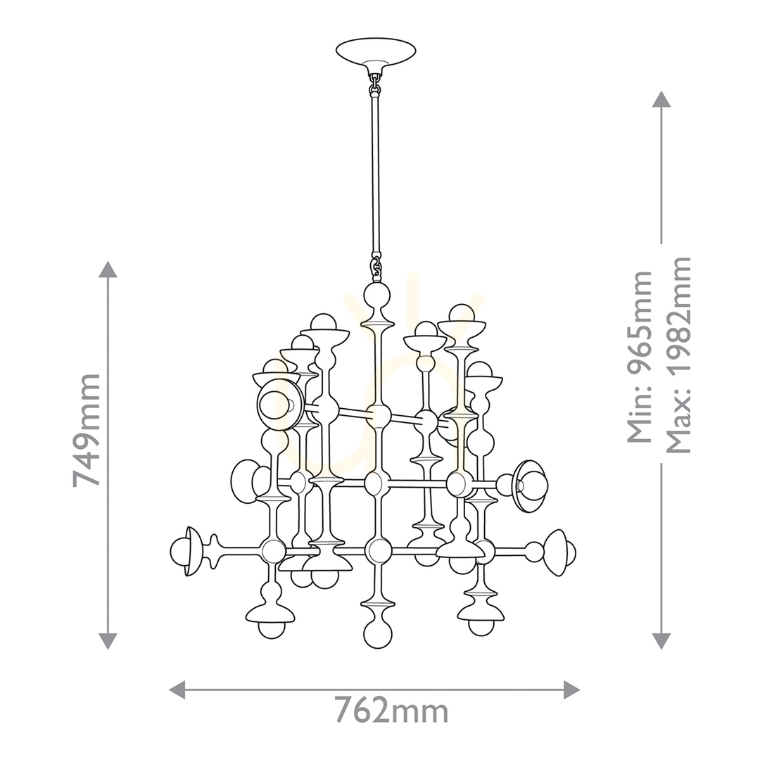 Preview CADENCE chandelier - 18 light sources - Antique white QUINTIESSE CADENCE chandelier - 18 light sources - Antique white QUINTIESSE