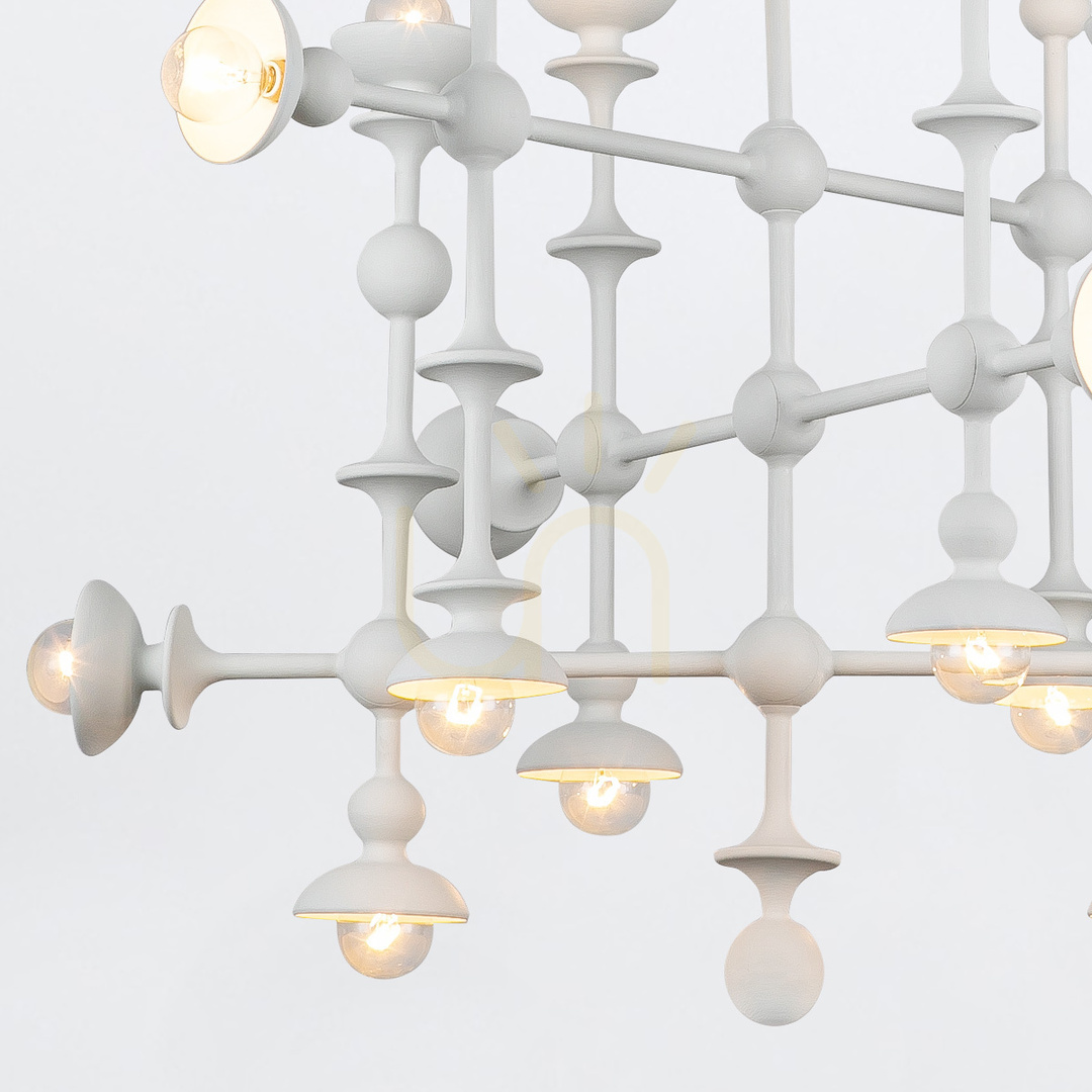 Show CADENCE chandelier - 18 light sources - Antique white QUINTIESSE CADENCE chandelier - 18 light sources - Antique white QUINTIESSE
