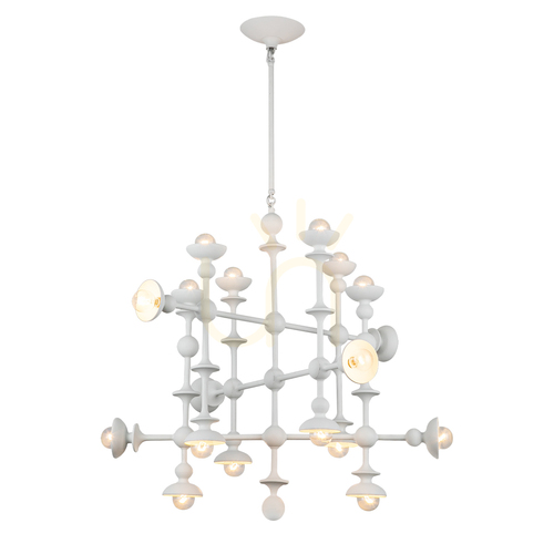 Check CADENCE chandelier - 18 light sources - Antique white QUINTIESSE