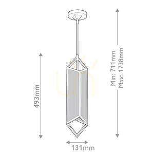 CAIRO pendant lamp - 1 light source - Vintage brass QUINTIESSE small 2