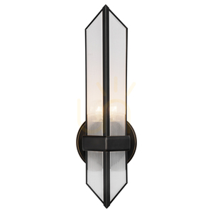 CAIRO 1-light wall light, Urban Bronze, clear ribbed glass, E27 - QUINTIESSE small 1