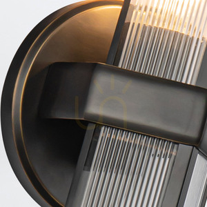 CAIRO 1-light wall light, Urban Bronze, clear ribbed glass, E27 - QUINTIESSE small 3