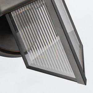 CAIRO 1-light wall light, Urban Bronze, clear ribbed glass, E27 - QUINTIESSE small 4